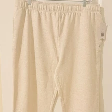 NWT ZELOS Men Ivory Fleece Straight Leg Pants - Size XL