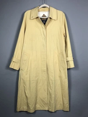 VTG 90s Burberrys' Of London Womens Trench Coat SZ 6 Soft Yellow Classic Formal