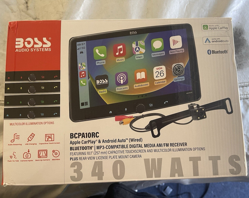 BOSS Audio Systems BCPA10RC 1 DIN 10.1" Touchscreen CarPlay/Android Auto, BT