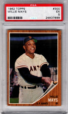 1962 Topps #300 Willie Mays Topps Baseball Card Graded PSA 5 Excellent (EX) HOF