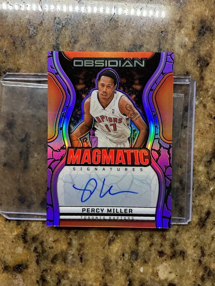 (Lote de 5 tarjetas) 2024-25 Panini Obsidian Percy Miller “MASTER P” Magmatic Auto #/49 Foto 3 de 4