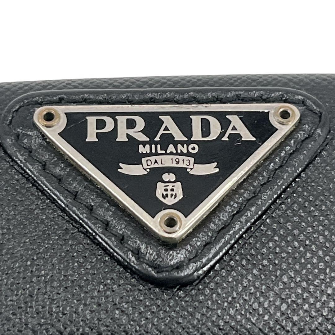 PRADA Compact Wallet Saffiano Triangular Logo Bla… - image 10
