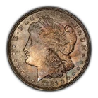 1921 $1 Morgan Silver Dollar - Rainbow Pastel Toning -  SKU-D6128