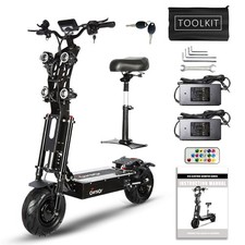 13 inch electric scooter dual motor 8000W 60v50ah long range with seat led light