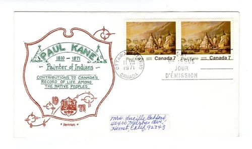 R671 Canada FDC - 1971 Paul Kane Issue - Artopages Cachet Cover -