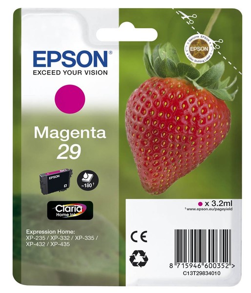 Original Tintenpatrone Epson T2983 T29 Magenta Rot Erdbeere Expression Home-image
