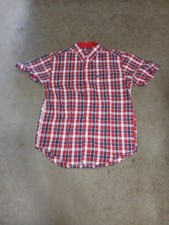 Chaps Ralph Lauren Red Dress Collar Shirt Buttons Pocket Medium