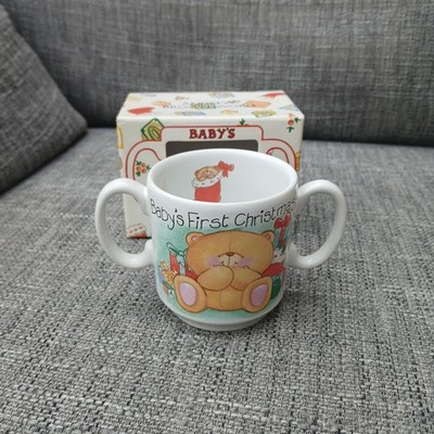 Vintage Forever Friends Andrew Braunschwert 2 Henkeltasse Babys erste Weihnachten 