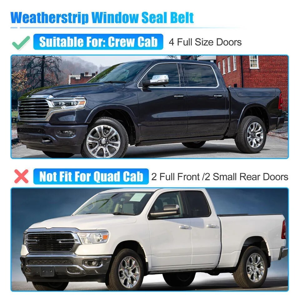 55112376AH Window Weatherstrip Molding Trim Seal Belt Compatible with 2009-2023