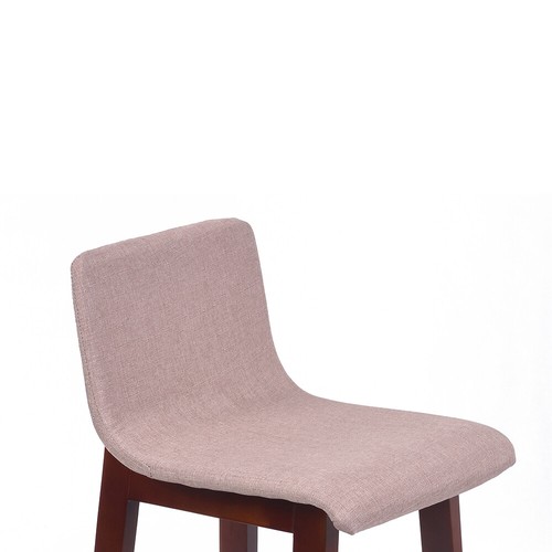 Set Mit 4 Modern Holz/Stoff Beige Leinen Barhocker - 28.5 " Zeitgenössisch - Bild 2 von 4