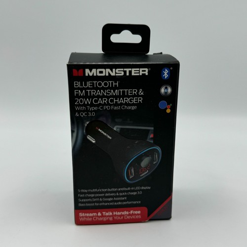 Monster LED Typ-C und USB FM Transmitter, mit Dual Charging, 4,75 x 2,15 Zoll - Bild 8 von 8