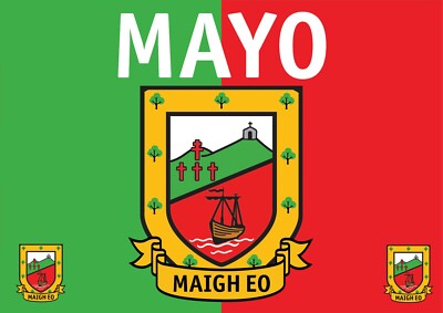A4 POSTER COUNTY MAYO (MAIGH EO) FLAG / CREST - Size 8.27 × 11.7 inches ...
