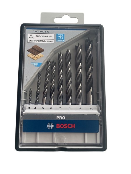 Bosch Pro Wood Holzspiralbohrer Set Robust Line 3-10 Mm 8Tlg 2607010533-image
