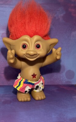 Ace Novelty 8'' Treasure Troll Doll Red Wishstone & Hair 1990's