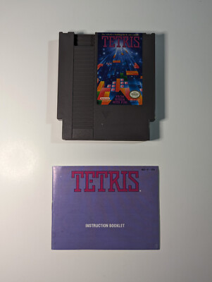 Tetris (Nintendo Entertainment System, NES, 1989) game + manual 