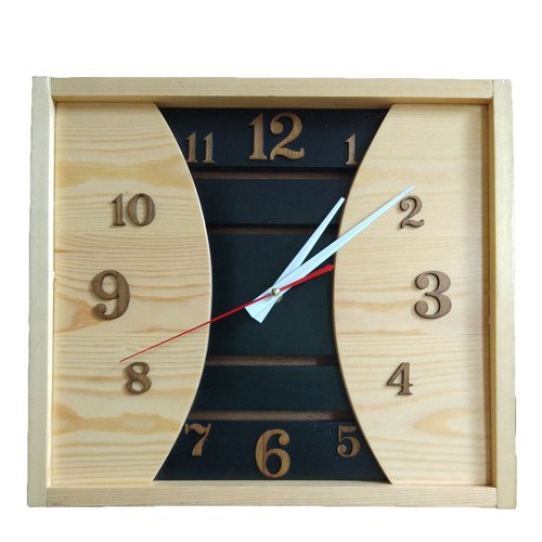 Handmade Wooden Square Wall Clock Large Rustic Vintage New Year Home Decoration - Bild 4 von 6