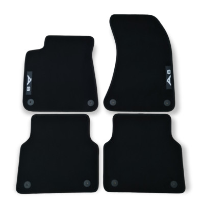 Car Floor Mats Velour For Audi A8 S8 4H Waterproof Black Carpet Rugs Auto Liners