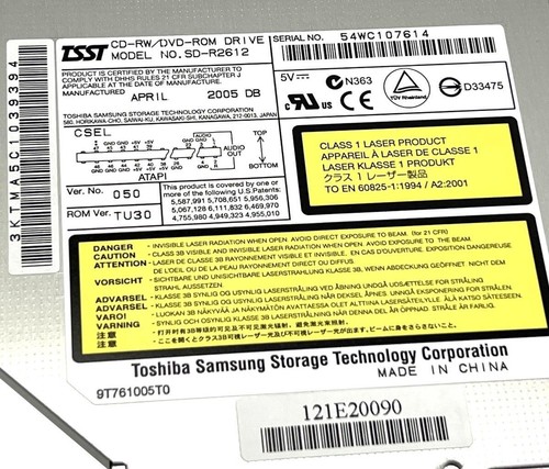 Unidad interna delgada Toshiba Samsung SD-R2612 CD-RW/DVD-ROM - Imagen 3 de 3
