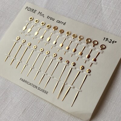 New [1 Set = 2 Hands ] Bergeon 6452 D 19-24  Poire Gujas Hour Minute Square Loch