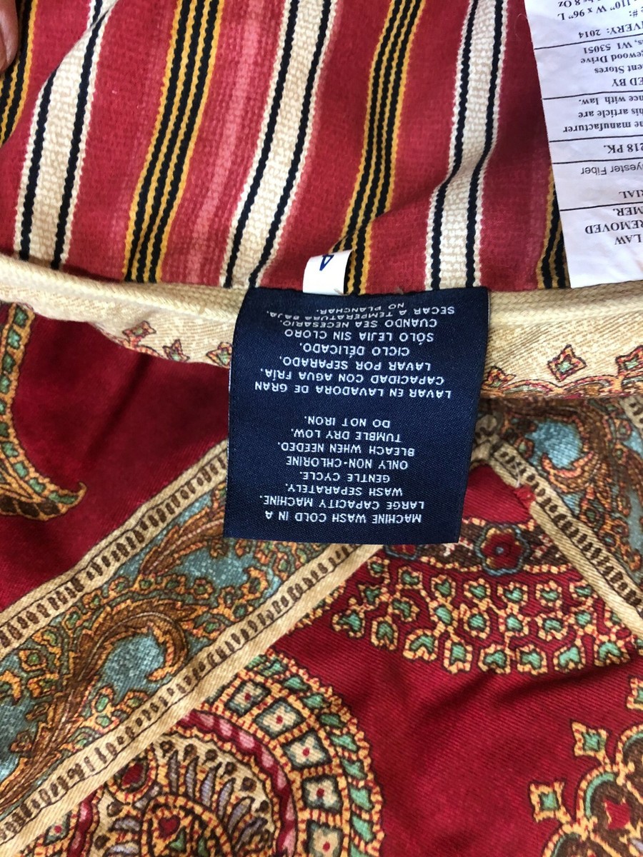 Ralph Lauren Chaps Juliette King Comforter Red Paisley Bed skirt 2