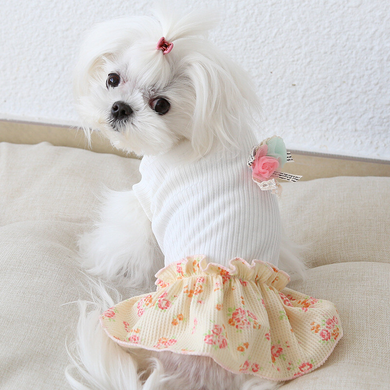 green emerald velvet dress Summer Tulip Dress for Dog
