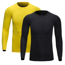 Mens Compression Armour Base Layer Top Full Sleeve Thermal Gym Sports Shirt US