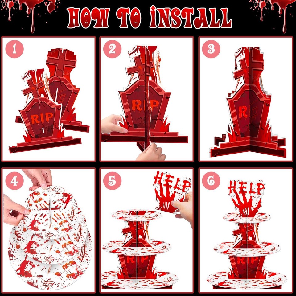 3 Tier Halloween Cupcake Stand Frozen Centerpieces Birthday Party