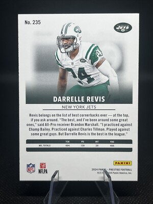 2024 Prestige Football Darrelle Revis New York Jets Base #235