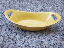 Deltis Yellow Oval Handled Serving Tray Bowl Portugal