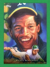 RICKEY HENDERSON by Paul Jennis 2022 Topps Game Within The Game #11 Athletics