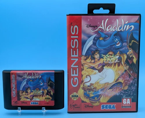 Aladdin (Sega Genesis, 1993) Case & Cartridge - Tested & Working