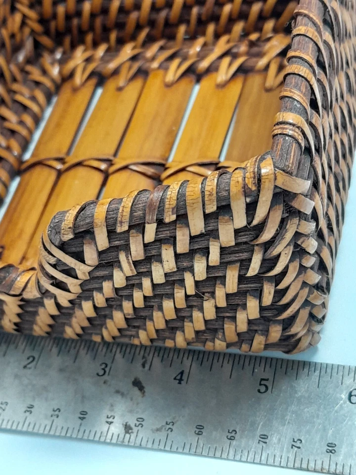 Держатель салфеток плетеный квадратный кухонный богемный бамбуковый стиль тики - Изображение 2 из 4