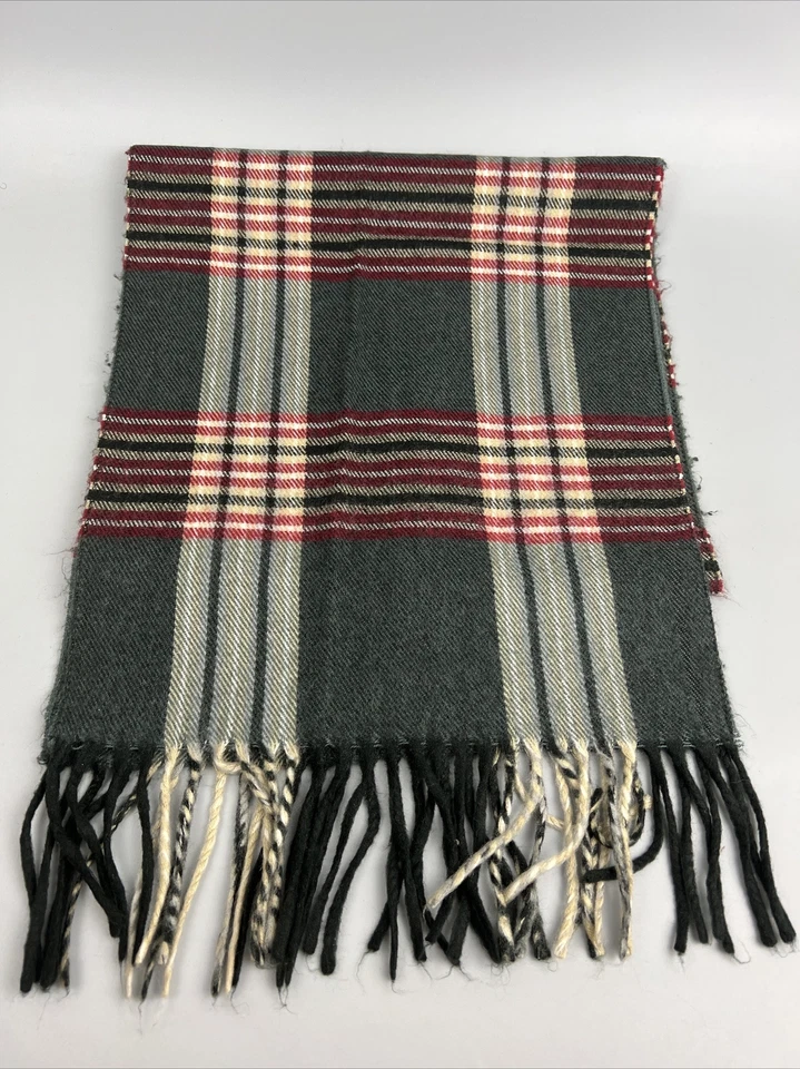 Christian Dior Monsieur Cashmaire bufanda gris y burdeos a cuadros 56”*11” RN 61486 Foto 3 de 4