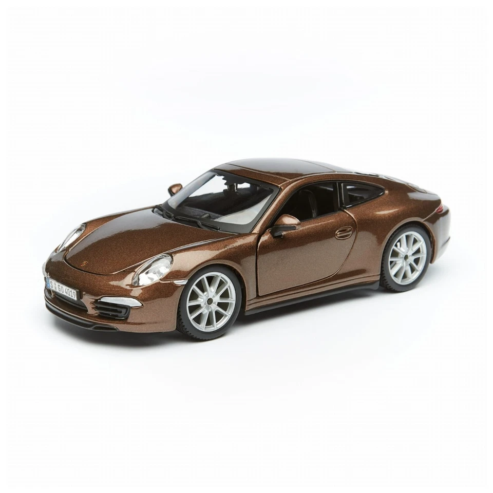 Burago Porsche 911 Carrera S die cast modellino in scala 1:24 Marrone - Immagine 2 di 4