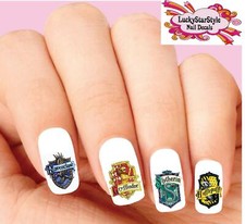 Waterslide Nail Decals Set of 20 - Harry Potter Hogwarts House Crests Assorted