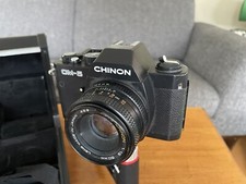 Chinon CM-5 35mm Film Camera With Locking Case And Tripod