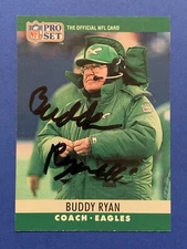 BUDDY RYAN (Dec) Signed 1990 Pro Set #253 Eagles Oklahoma State Autograph Auto