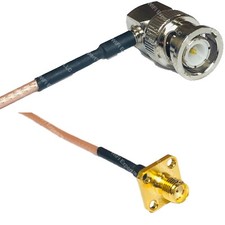RG316 BNC MALE ANGLE to SMA FEMALE FLANGE RF Cable Rapid-SHIP LOT