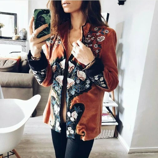Floral store velvet jacket