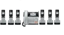 AT&T 2 Line Cordless Intercom Paging Dual Conference Phone System w 7 Handsets