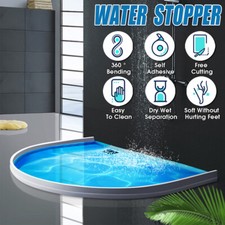 Flexible Water Stopper Shower Barrier Silicone Bathroom Floor Retain Strip