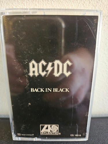 AC/DC Back In Black 1980 CASSETTE TAPE BRIAN JOHNSON HARD ROCK CLASSIC ...