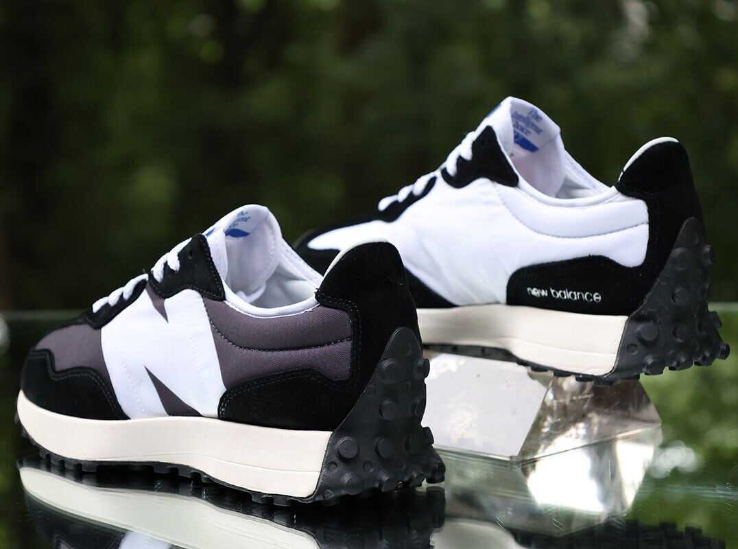New Balance 327 Black Phantom Men's Size 10.5 White Custom New Balance 327 Black Phantom Men's Size 10.5 White Custom