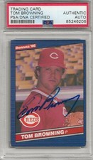 1986 Donruss #384 Tom Browning Cincinnati Reds PSA/DNA Signed Auto Autograph