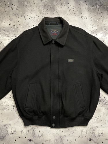 Paul & Shark Yachting Black Wool Full Zip riri Bomber Jacket Size L - Picture 2 of 13