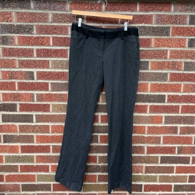 Express Dark Gray Editor Mid Rise Straight Fit Dress Pants Trousers