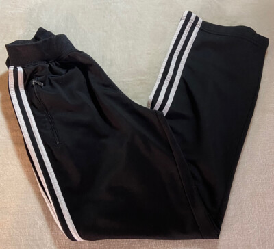Adidas Soccer Pants Women’s Size Small Track Running Black White Zip  Pockets EUC