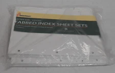 SkilCraft Index Dividers 5-Tab White 3-Hole Punched for Binders 1/5 Cut 5 Pack