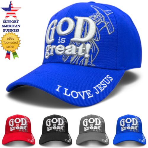 Baseball Cap Mens Adjustable Religious God Jesus Curved Visor Hat