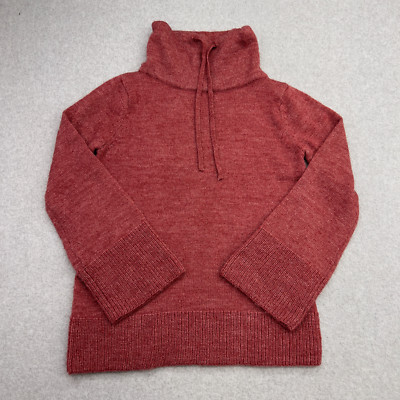 Matty M Sweater Womens Small Burgandy Turtle Neck Pullover Drawstring Stretch